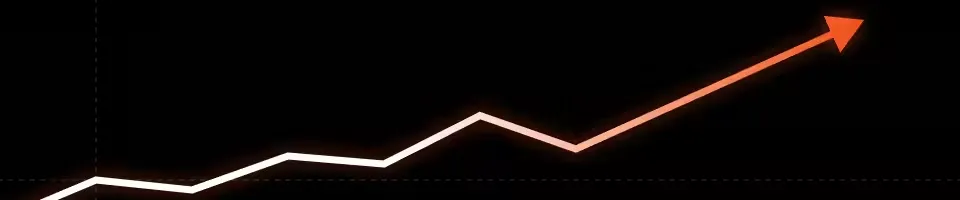 Flèche ascendante qui représente la croissance de la masse salariale de Piste Noire.